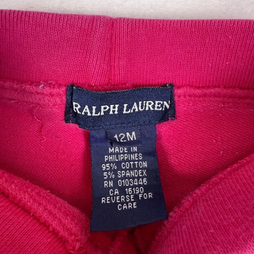 Y2K Ralph Lauren Pink Cargo‎ Sweat Pants 12M Girl Streetwear